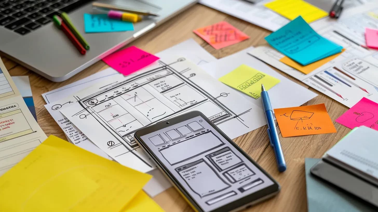 A second hand-drawn low-fidelity UX/UI sketch of an app interface