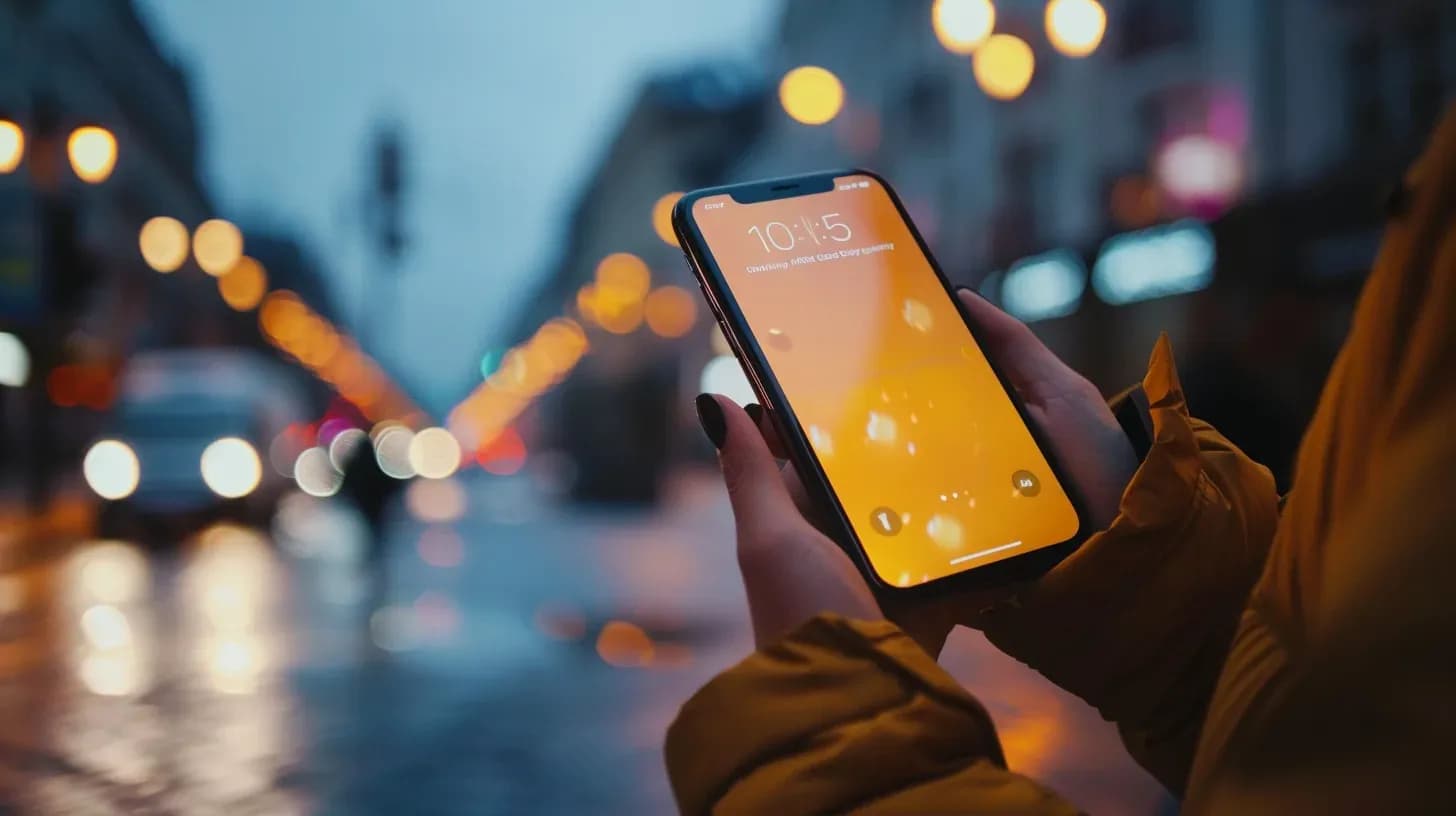 A user testing a mobile app on a smartphone