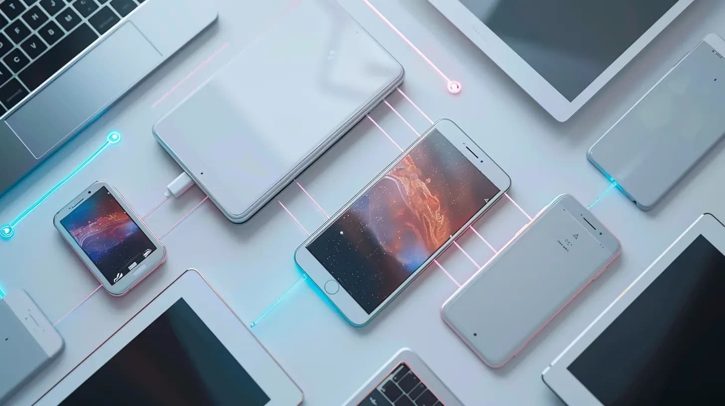 Mobile devices seen from above